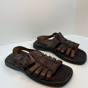 Mens Authentic All Real Leather Mexican Huaraches Cognac Sandals Open Toe Size 8